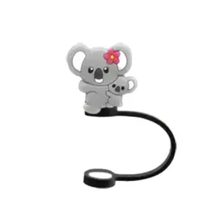 Koala Bears Straw Cover   Reusable   Silicone  Drinkware   Koala Bear Mom & Baby  Straw Topper