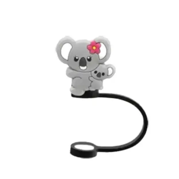 Koala Bears Straw Cover   Reusable   Silicone  Drinkware   Koala Bear Mom & Baby  Straw Topper
