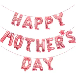 Happy Mothers Day Balloons Banner Rose Gold Glitter Mother's Day Balloons Mothers Day Decoration Supplies (Rose_Gold)