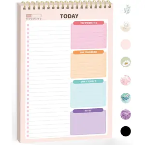 Notepad (6.5 x9.8),  Notebook for Work, Undated Daily Planner Organizer for Tasks Checklist & Goal Planning,   for Office, School, Cute