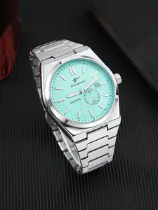 RICECGO 1pc men's watch, Business fashion watch, is suitable for formal and casual occasions. It displays the date, made of durable stainless steel, comes with a case, Stainless Steel Wristwatch