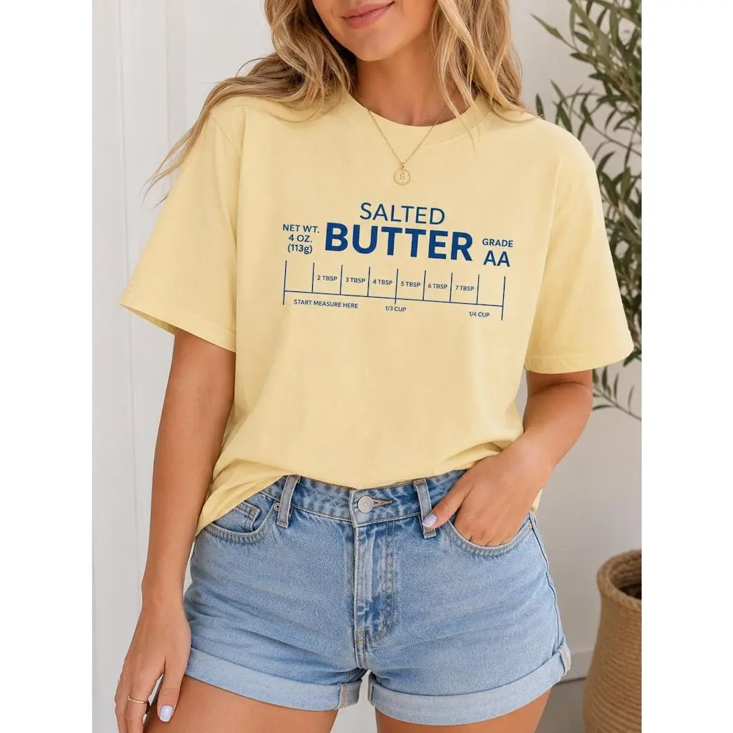 Unisex Salted Butter T-shirt  Retro Kitchen Food Shirt