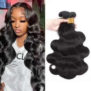 RW 100% Human Hair Weave Bundles Body DEEP STW Human Hair Extension Brazilian In Natural Black