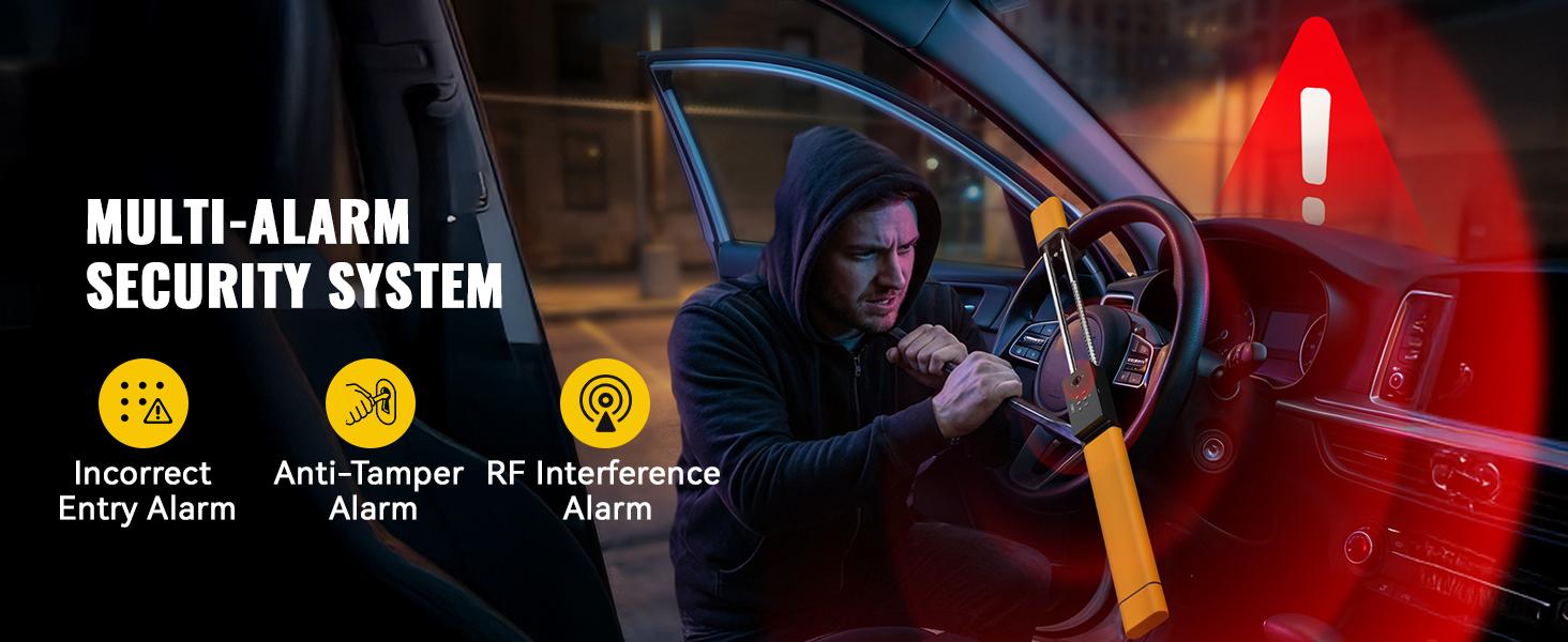 Porbi AI Steering Wheel Lock with Password + IC Card + Keys Unlocking, Heavy-duty Car Anti-theft Device with Incorrect Entry Alarm & Anti-Tamper Alarm, Fits 8.9–16" Truck Van SUV Car Wheels, Yellow Porbi AI Steering Wheel Lock with Password + IC Card + Keys Unlocking, Heavy-duty Car Anti-theft Device with Incorrect Entry Alarm & Anti-Tamper Alarm, Fits 8.9–16" Truck Van SUV Car Wheels, Yellow