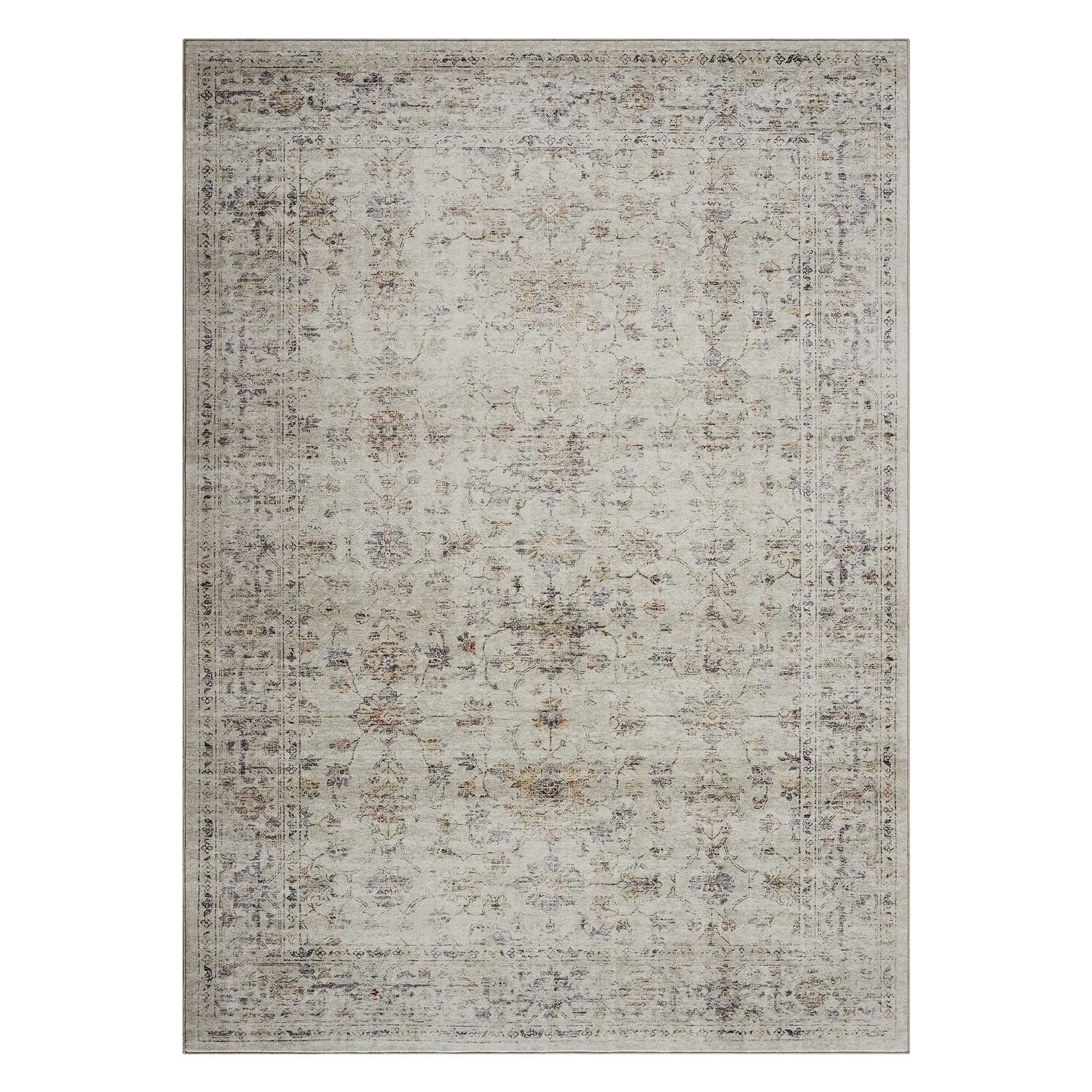 Faux Cashmere Cotton Washable Foldable Carpet, Traditional Caiwei Design, Fits Bedrooms, Living Rooms, More, Blue02
