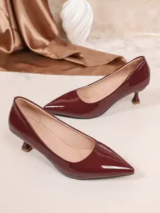 New Women's High Heel Wedding Shoes, Comfortable Single Sole Design, Fashion Pure Color Chunky Heels, Versatile Dress Shoes