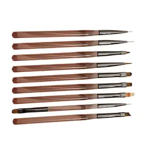 9-Piece Premium Nylon Nail Brush Set with Ergonomic Handle — Professional Manicure Kit