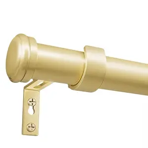 Inovaday Curtain Rods for Windows, 1 Inch Curtain Rod Set, Heavy Duty Drapery Rods with Adjustable Curtain Rods, Outdoor Curtain Rod with Simple End Caps, Room Divider Curtain Rod, Gold Outdoorfun Interior Decoration Accessories