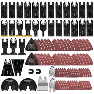 oscillating saw blades, heavy duty industrial oscillating tool blades accessories with sandpaper, electric tool saw blade set (98pcs), power tools accessories for cutting, hardware, metal
