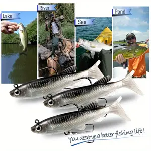 10PCS Soft Fishing Lures Shad Minnow Swimbaits, Pre-Rigged Jig Heads Paddle Tail Swim Baits for Bass, Trout, Walleye, Crappie, Sinking Jigs Bait for Saltwater Freshwater, Fishing Gifts for Men