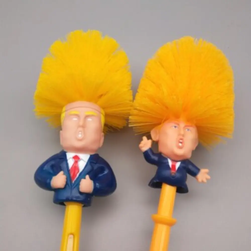 Plastic Long-Handle Yellow Bar Toilet Brush Set, Fun Household Bathroom Cleaning Tool