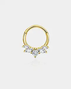 CZ Crown Daith Septum Ring