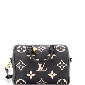 Pre-owned Louis Vuitton Leather Shoulder Bags Speedy Bandouliere Bag Bicolor Monogram Empreinte Giant 25 by Rebag