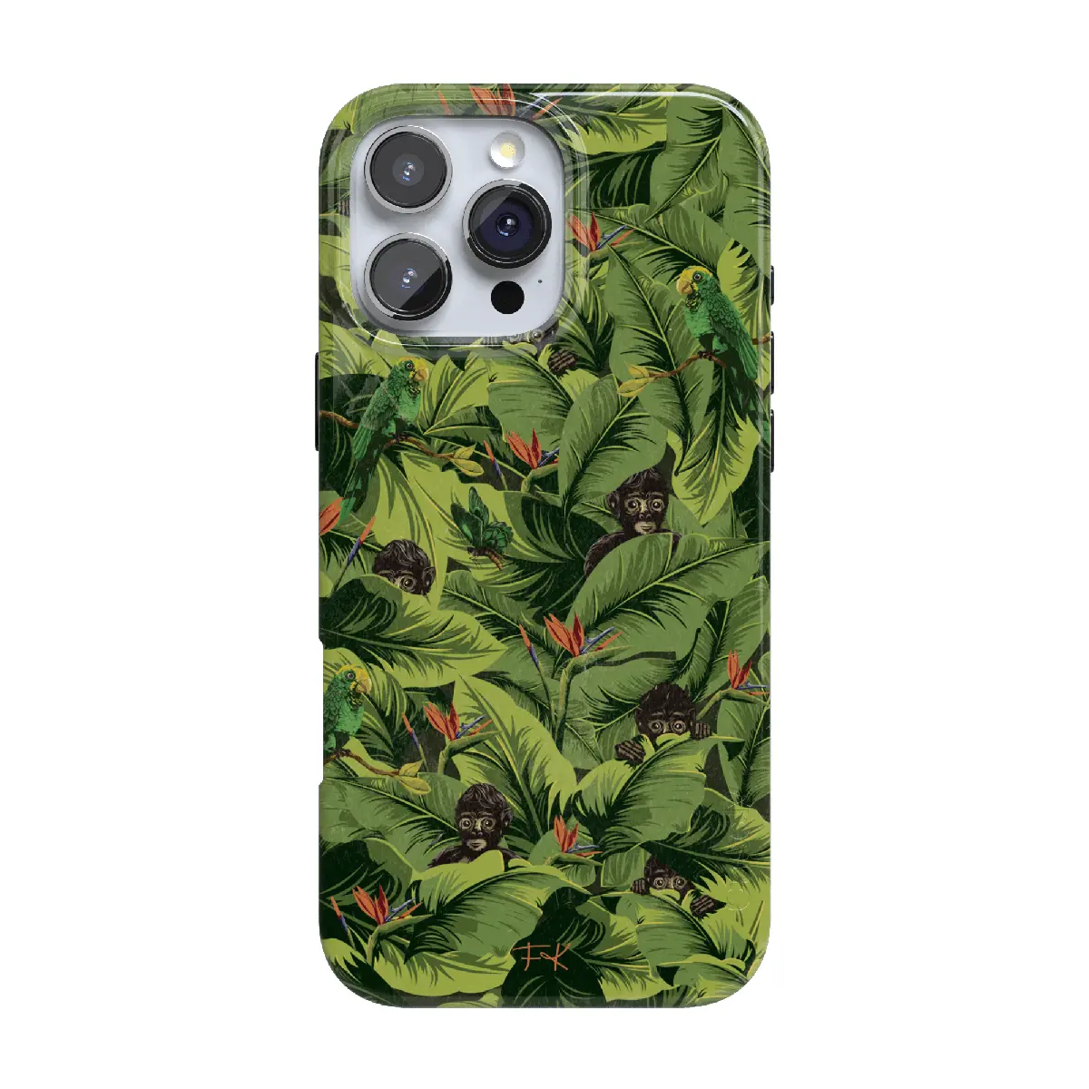 Casely iPhone 16 Pro Case | Sneaky Monkeys | Frida Kahlo Jungle Floral | Compatible with MagSafe | Classic Ultra Thin Design