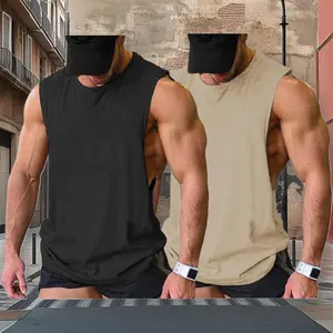 Men Workout Tank Top Gym Bodybuilding Sleeveless Muscle T Shirts Cut Off Shirts