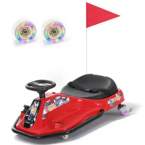 [Live] Kids Electric 24V Drift Car, 2 Speed Wiggle Go Kart for Boys & Girls Ages 3+, Front Lights, Bluetooth Music & Safety Harness
