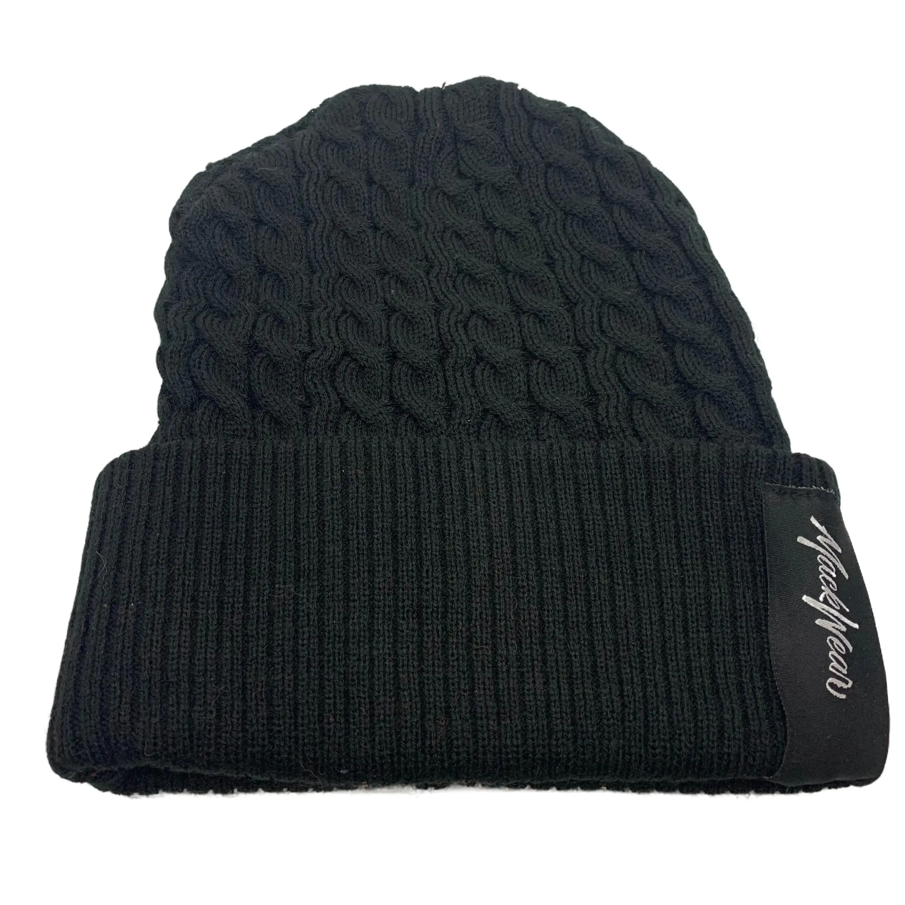 Mackwear Signature Woven x-pattern Beanie Hat - 100% Acrylic Soft Warm Comfortable Fit One Size Fits All with Mackwear Tag