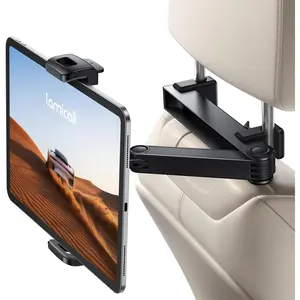 3-in-1 Extension Arm Car Headrest Tablet Holder, Back Seat Tablet Mount for Kids Road Trip Essentials, Adjustable iPad Car Holder for iPad Pro/Air/Mini/Galaxy/Fire 4.7-11", Perfect Travel Gift