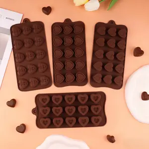 15-piece heart-shaped chocolate mold, high-temperature resistant, easy to release, food-grade, silicone cake mold for easy release, baking cake mousse mold, milk jelly mold, ice cube mold