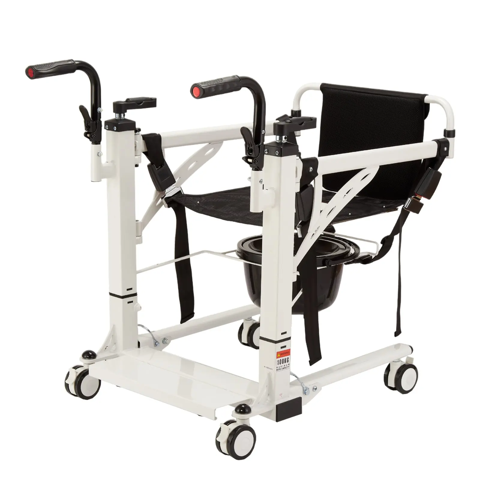 GARVEE 4-in-1 Patient Lift Transfer Chair, Patient Lift for Home, Bathroom Wheelchair with 180° Split Seat and Potty, Portable Elderly Lift Bedside Commode Chair, sofa chair