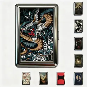 Retro fashion metal storage box, credit card holder pocket storage box, suitable for traveling
