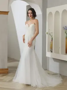 Beaded Sequin Floral Lace Trumpet Wedding Dress Maggie