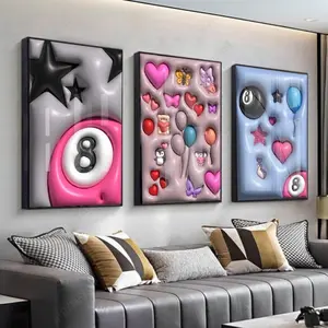 Set of 3, HypeBeast Wall Art Poster, 3D Wall Art HypeBeast Room Decor Unframed
