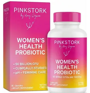 Pink Stork Women's Health Probiotic 50 Billion CFUs per Serving 30 Capsules for Digestive Wellness & Immune Support US Made