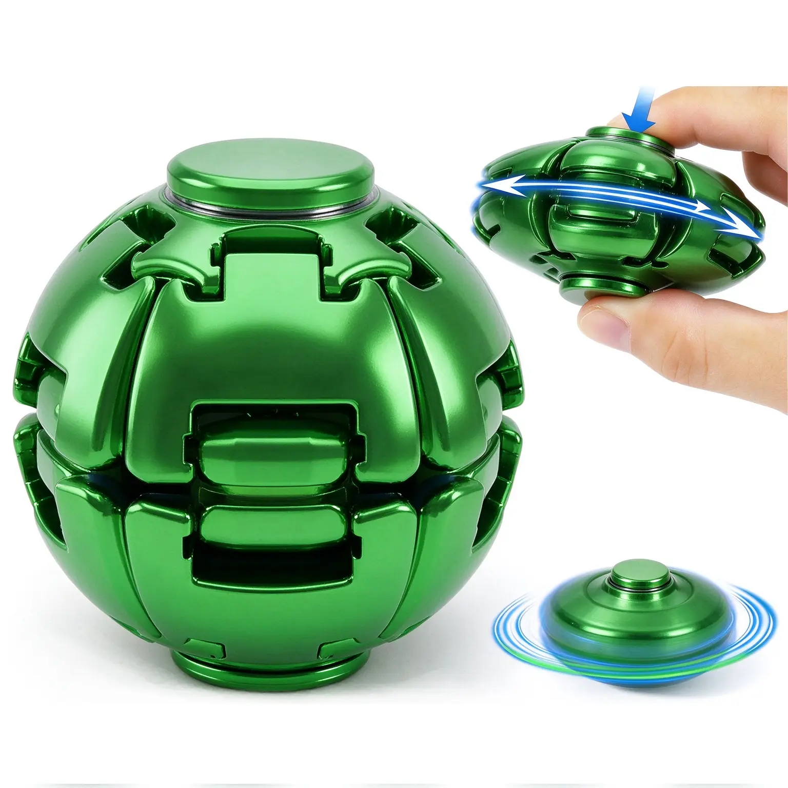 Green Press to Spin Fidget Spinner Fidget Ball Sensory Fidget Toys Green Press to Spin Fidget Spinner Fidget Ball Sensory Fidget Toys