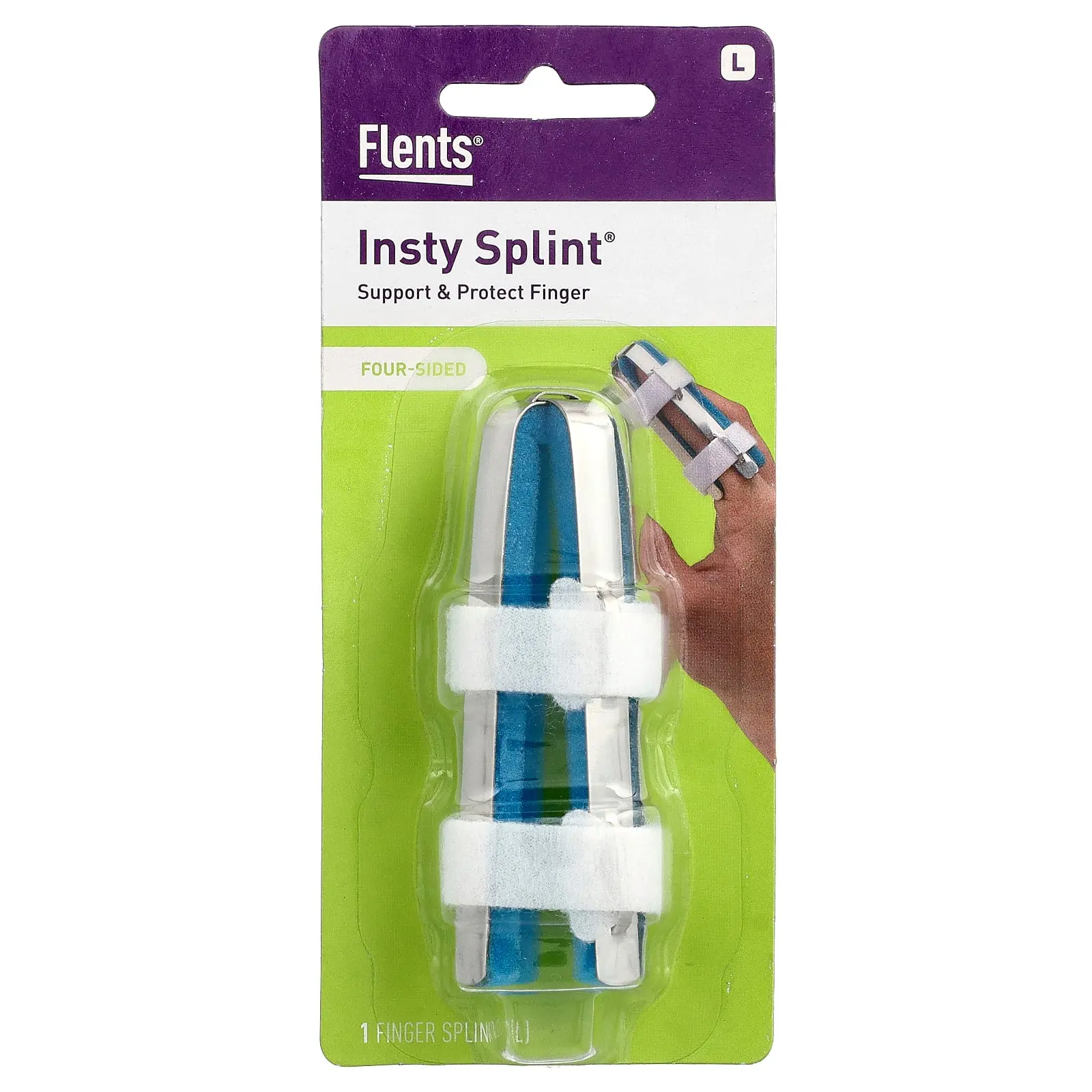 Flents Insty Splint®, Four-Sided Finger Splint, L, 1 Count