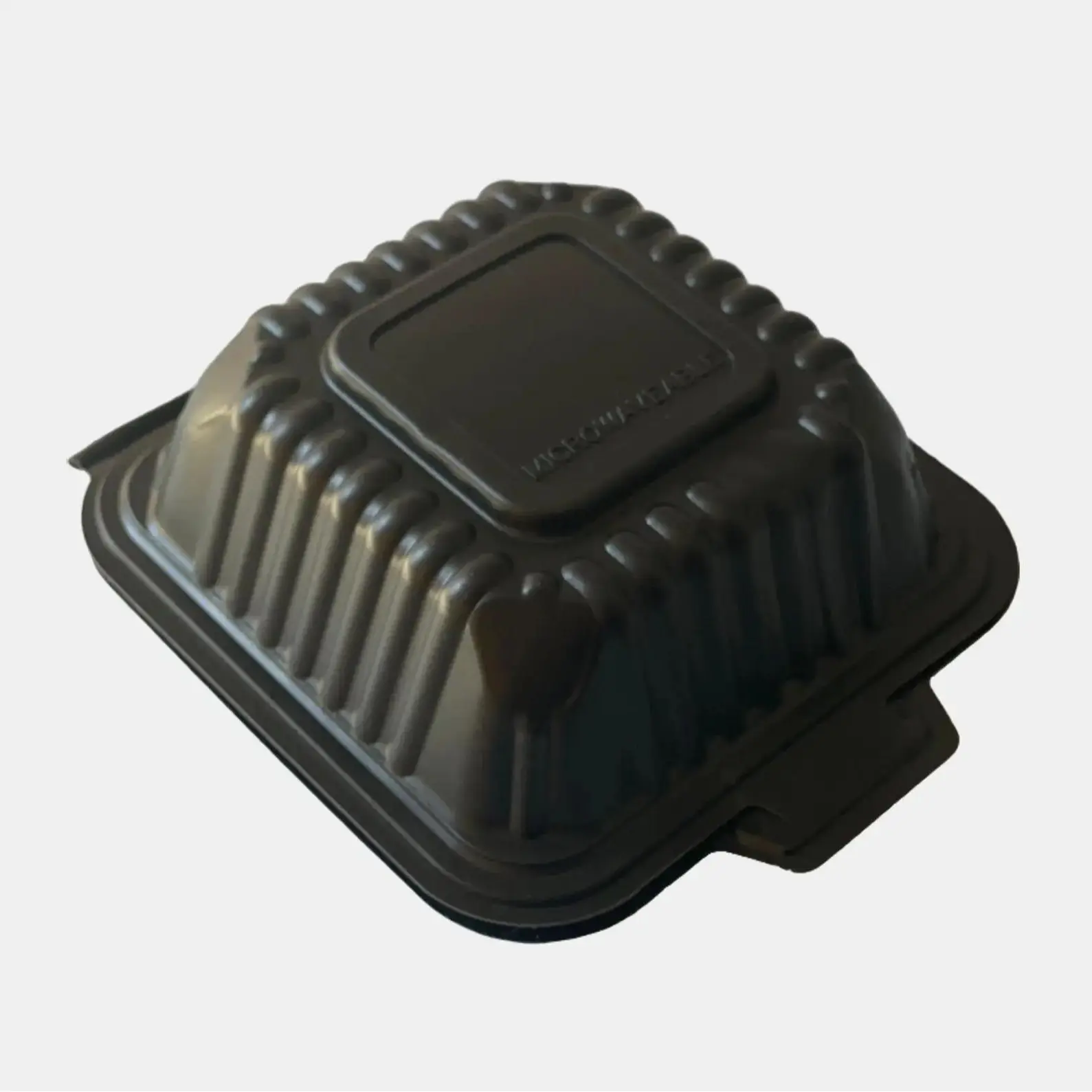 6 x 6 Black Mineral-Filled Plastic Hinged Take-Out Container - 250/Case, Microwave Safe, Leak Proof, BPA Free, Eco-Friendly Clamshells Kitchen Lid