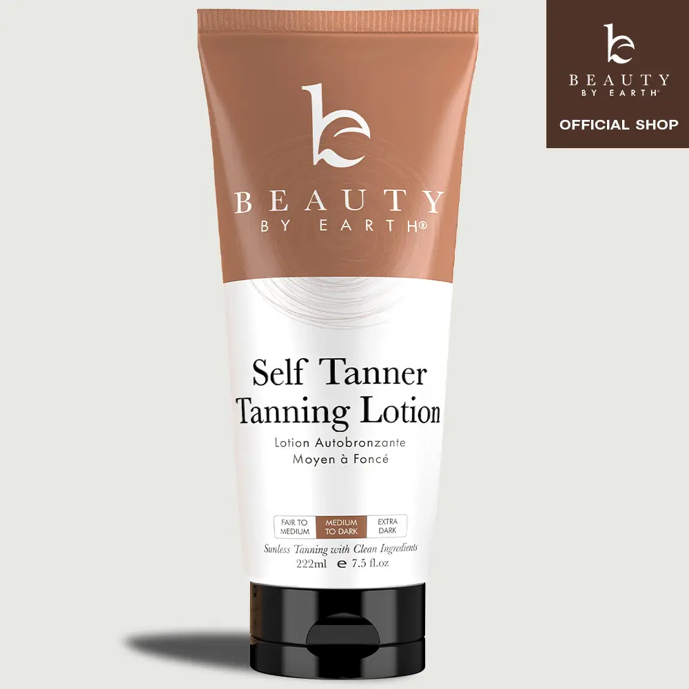 [BEAUTY BY EARTH] Self Tanner Body Lotion - Golden Natural Bronzed Sunless Safe Hydrating Tanning Glow Amazing Scent Made in USA, Vegan Cruelty Free &