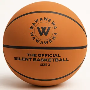 WAWAWEWA The Official Silent Basketball Mini Size 3 (22") – Ready to Play Indoor Basketball for Quiet Dribbling – Airless Indoor Training PU Foam Basket Ball for All Ages