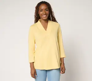Belle Boho by Kim Gravel Slub Knit Western Chic Seamed Top
