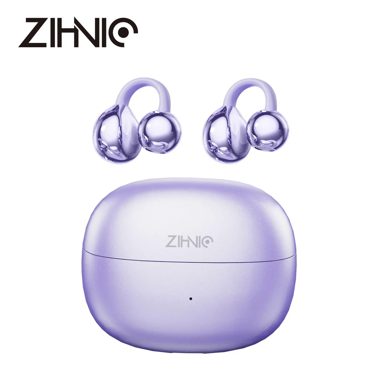 ZIHNIC M108 Clip-on Earbuds,Open Ear Earbuds Wireless Bluetooth 5.4, Lightweight Open Ear Headphones with C-Shaped Bridge,Slim Hook,50H Battery,Waterproof,for Glasses Wearers and Workouts