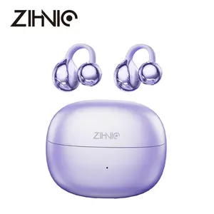 ZIHNIC M108 Clip-on Earbuds,Open Ear Earbuds Wireless Bluetooth 5.4, Lightweight Open Ear Headphones with C-Shaped Bridge,Slim Hook,50H Battery,Waterproof,for Glasses Wearers and Workouts