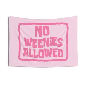 "No Weenies Allowed" Tapestry SpongeBob SquarePants wall tapestry poster for college dorm cave bedroom living room office party decoration gift