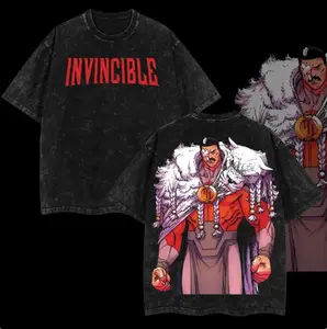 Thragg The Conqueror Viltrumite War - Invincible Comic Double Printed Oversize Lightweight Acid Washed Tee TV Series Graphic Tee T-Shirt graphic tees superhero fan tiktokshopspringglowup