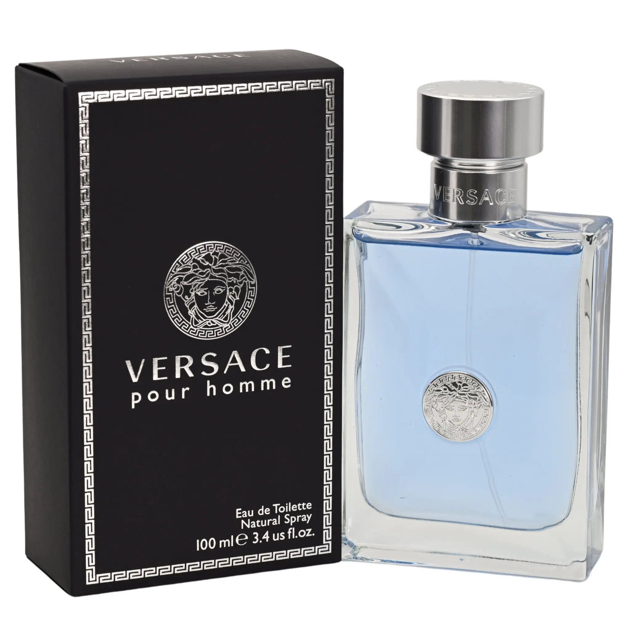 VERSACE Pour Homme Signature Eau de Toilette, 3.4 oz Aromatic Fougere Woody Men's Fragrance with Cedar, Geranium & Bergamot