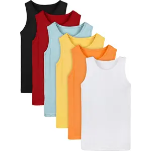 6 Pack Toddler Tank Top Kids Undershirts Soft Undershirt for Boys and GirlsGift