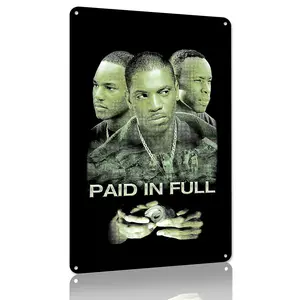 Paid In Full Metal Sign  - Classic Gangster Movie Wall Decor for Man Cave