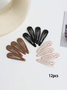 Simple Glossy Resin Flat Hair Clips, Cute Side Bangs Hairpins, Casual Versatile Hair Accessories for Women & Girls, Minimalist Headwear Suitable for Thick Hair