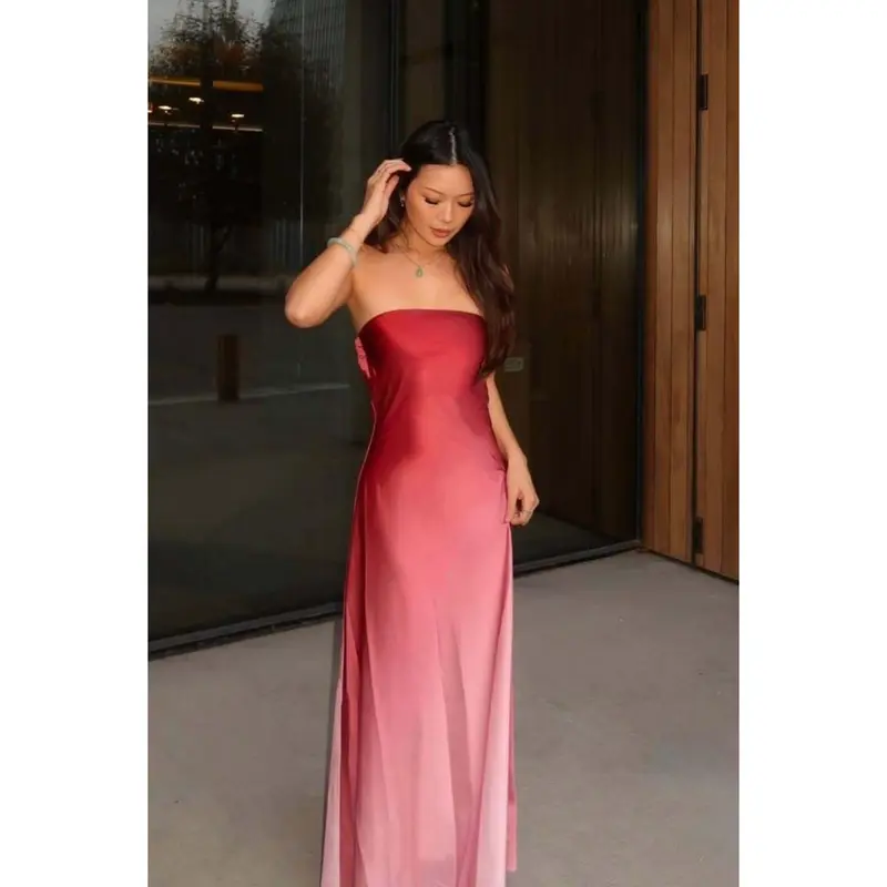 chinese dress ladies Ombre One Shoulder Wine Tasting Dress* – Identity Boutique main image 0