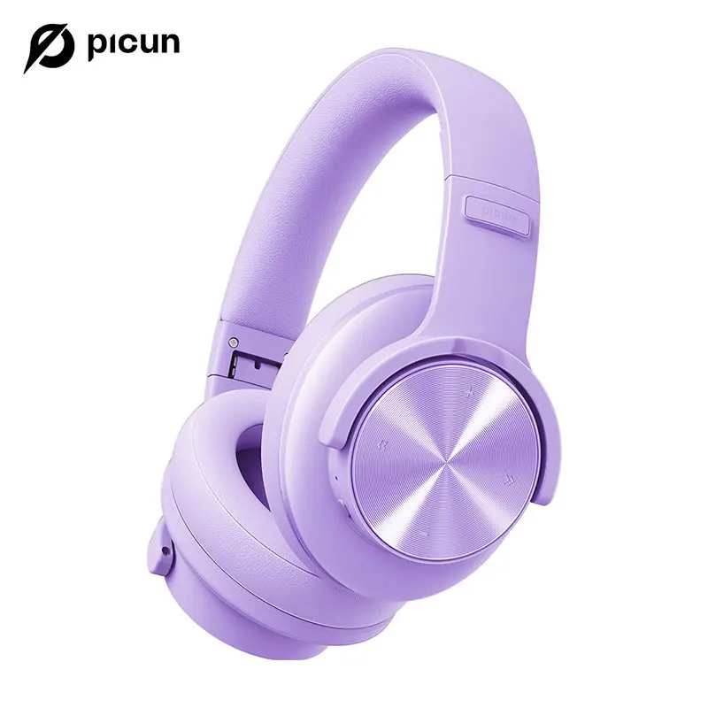 Picun B8 Foldable Over-Ear Wireless Headphones with Button Control, 3 EQ Modes, Low Latency, Hands-Free Calls, Adjustable Stereo Audio, USB Charging, Manufacturer Warranty - Black for Cellphone, PC (Travel, Office Use) [DealsForYouDays]