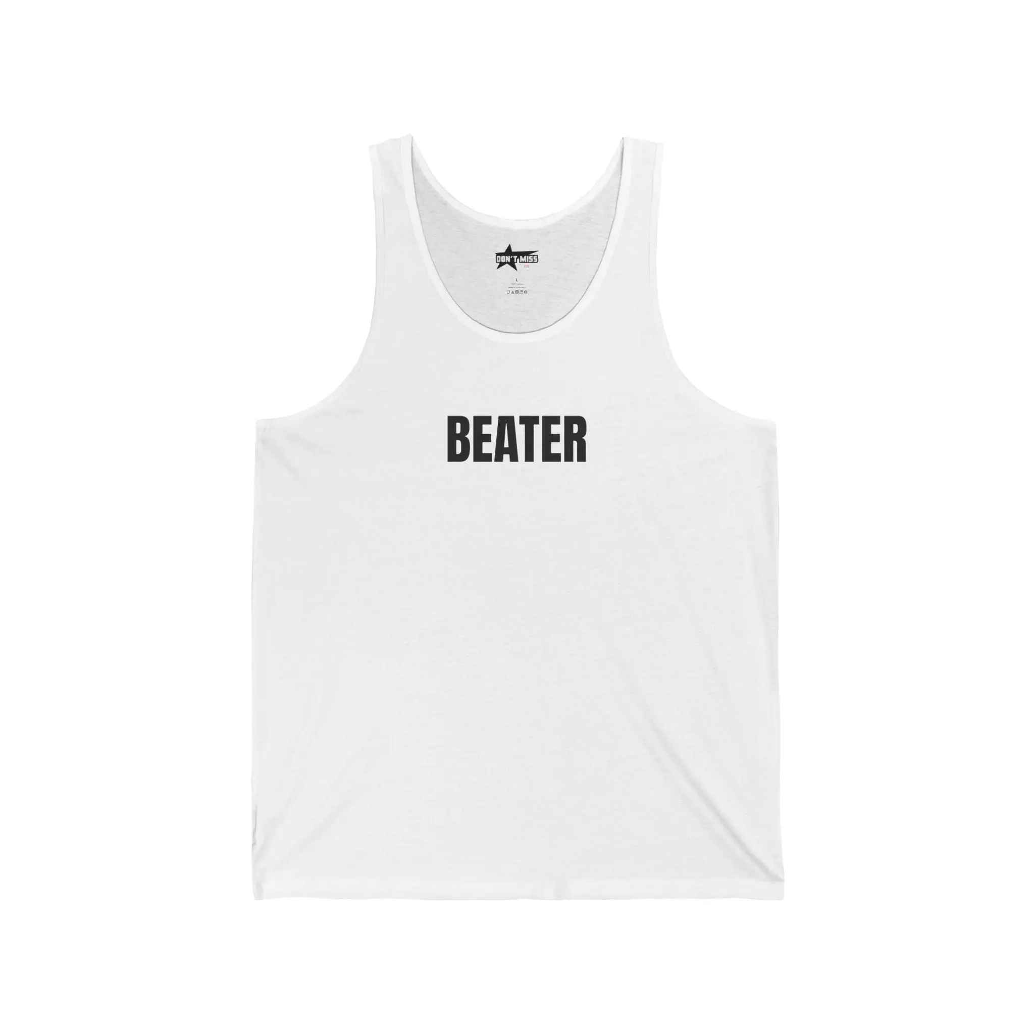 "BEATER" white tank top