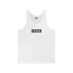 "BEATER" white tank top