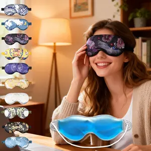 2pcs Simulated Silk Eye Mask Set, Reusable Ice Gel Pack, Hot Cold Therapy, Sleep Aid, Travel Yoga Outdoor, Unisex Comfortable Design, Sleeping Eye Mask