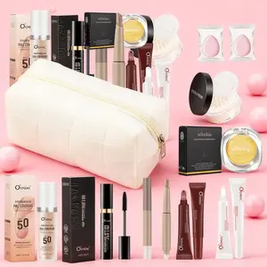 Valentine‘s Day Makeup Gift Set for Her, 10-Piece Romantic Cosmetic Kit with Makeup Bag, Color Changing Blush, Foundation, Mascara, Lip Gloss & More, Complete Beauty Collection