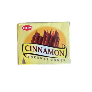 Faiza Naturals Cinnamon Incense Cones, organic, natural, handmade, 4 pieces cones packaged, smoke cleanse, burn incense for smell, fragrance, aromatherapy, scented, gifting, positive energy, holistic health, meditation, yoga, mindfulness