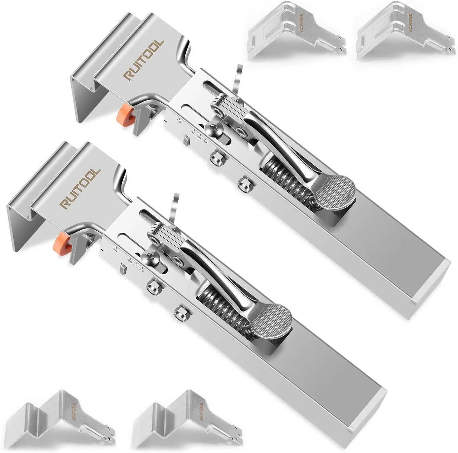 2 Pack Adjustable Drawer Fixing Clamp, Stainless Steel Drawer Front Installation Clamps, Cabinet Face Frame Clamps, One Touch Fixed Cabinet Installation Tools for Installing Cabinets and Drawers